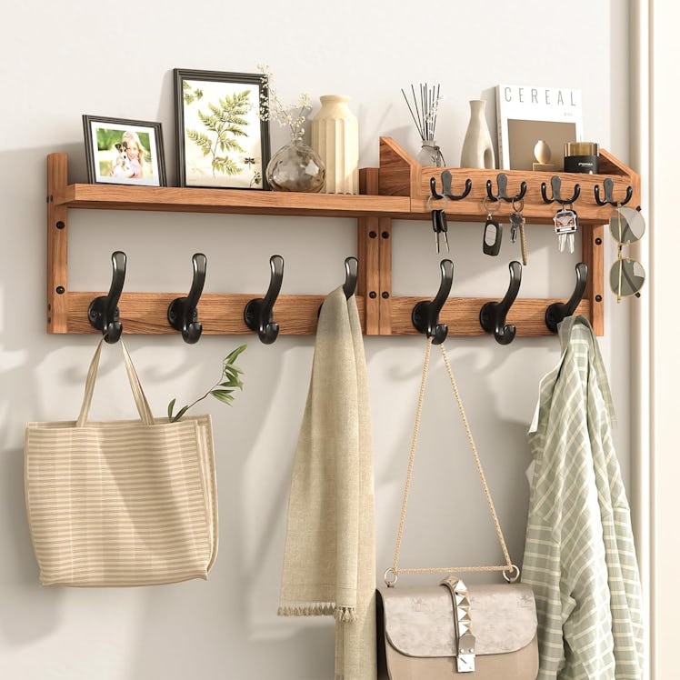Evermagin Coat Rack Wall Mount With Shelf
