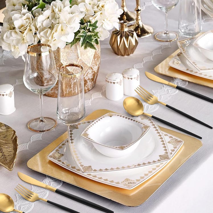 VANVRO Matte Black Gold Silverware Set (20-Pieces)