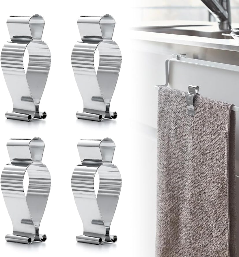 Aieve Stainless Steel Towel Hooks (4-Pack)