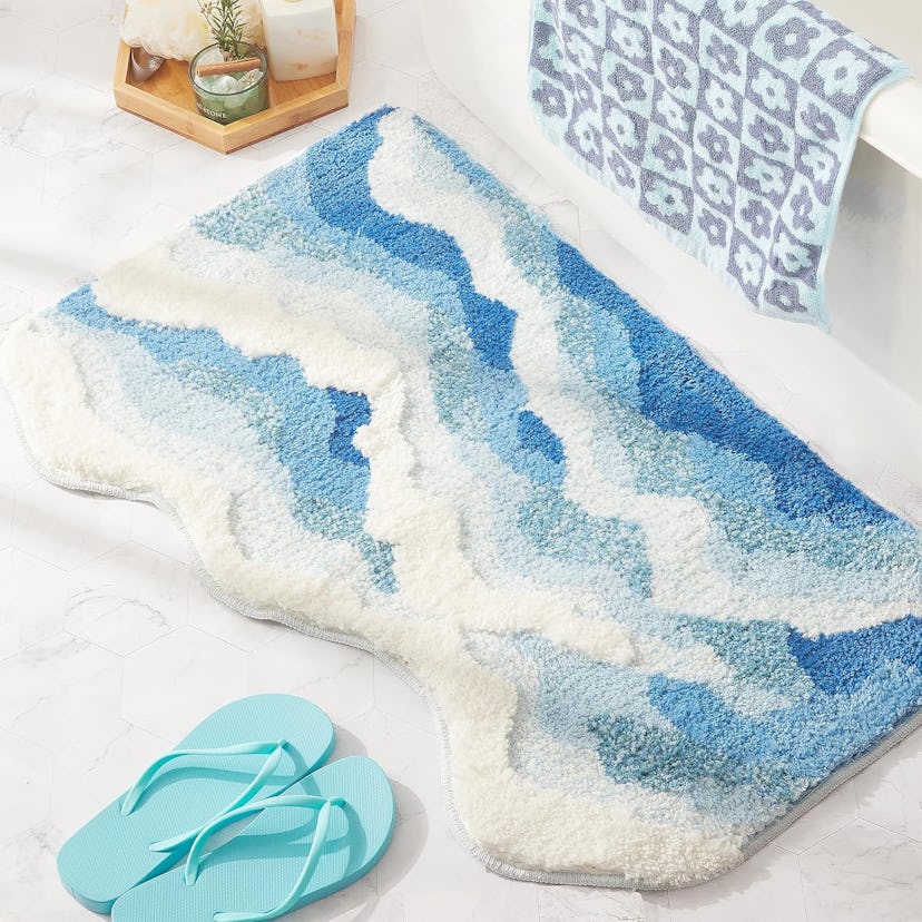 DyeFury Ocean Wave Bath Mat
