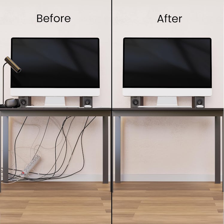 EVEO Under Desk Cable Management Kit (6-Pack)