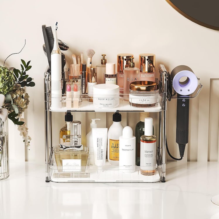 AmzAge Counter Organizer With Hair Dryer Holder