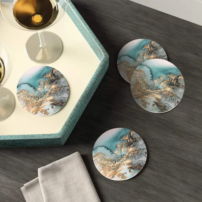 Lahome Marble-Pattern Coasters (Set of 4)