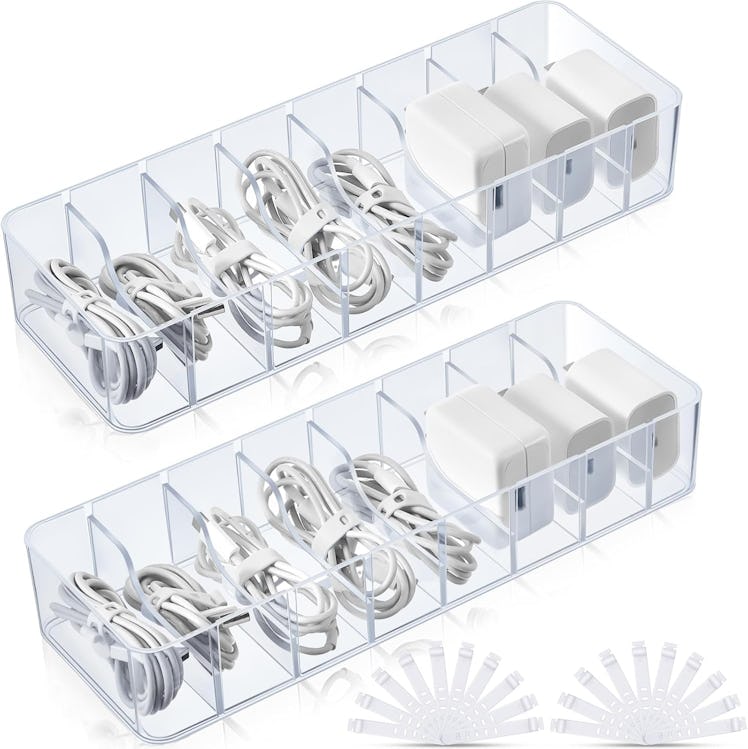 Tatuo Cable Organizer With 20 Wire Ties (2 Pieces)
