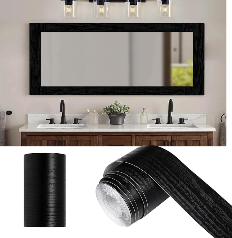 Alened Wood Grain Mirror Frame Tape