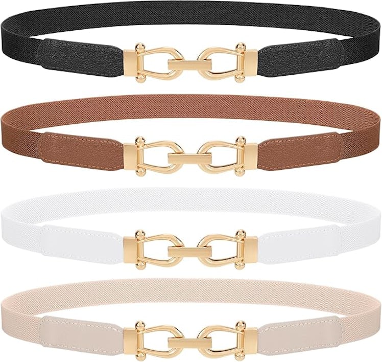 TRIWORKS Skinny Elastic Belts (4-Pack)