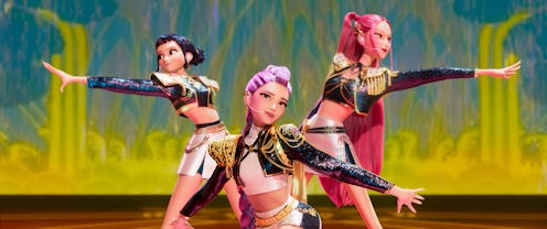Rumi, Mira, and Zoey in KPop Demon Hunters. Photo via Netflix