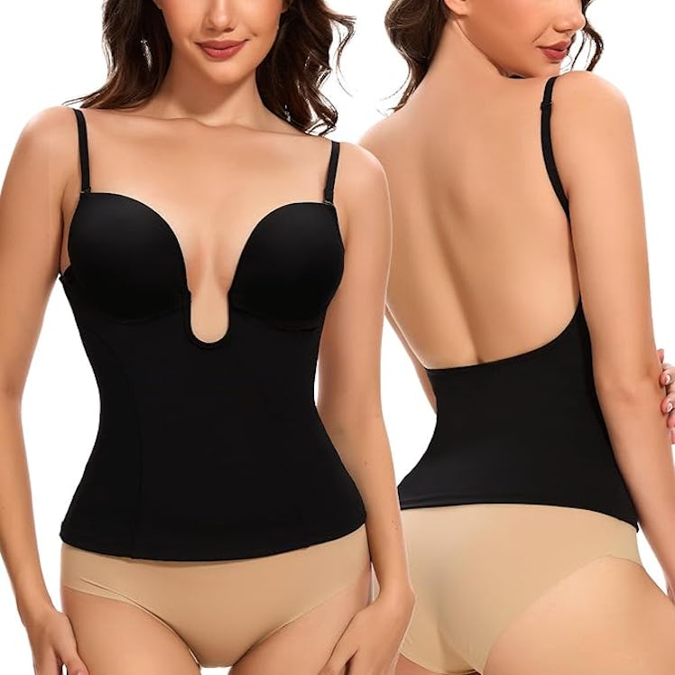 Slimers Backless Plunge Push-Up Shapewear Top