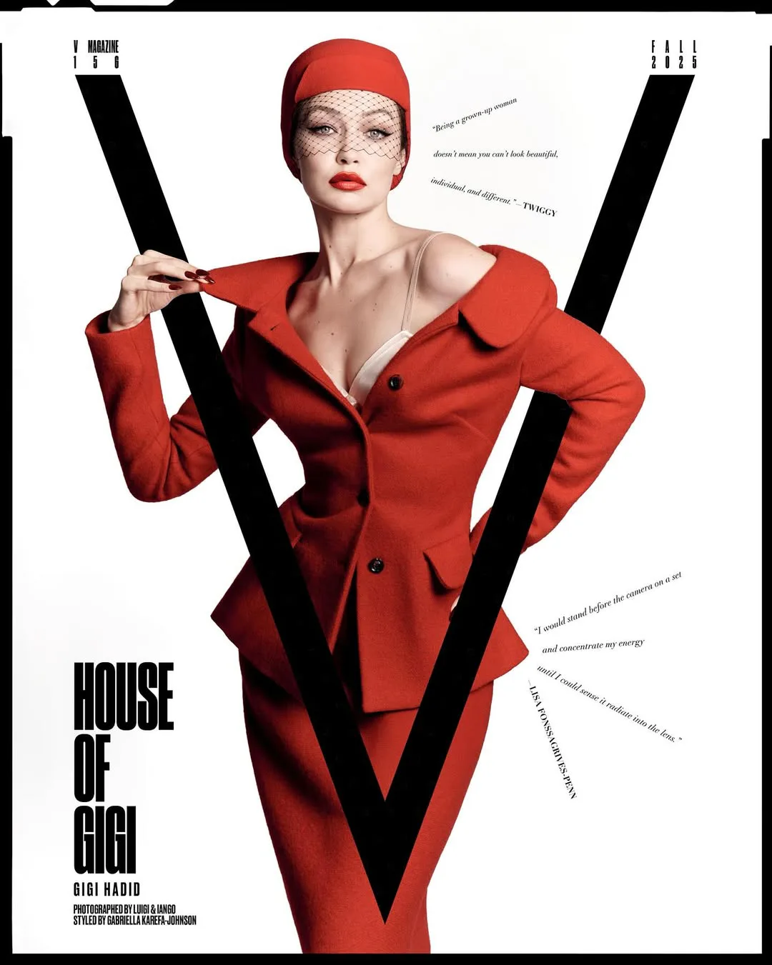 Gigi Hadid Exposed Her Cone Bra For A 'V' Magazine Cover