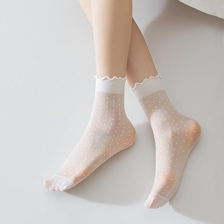 Mcool Mary Women's Sheer Ruffle Socks (12 Pairs)