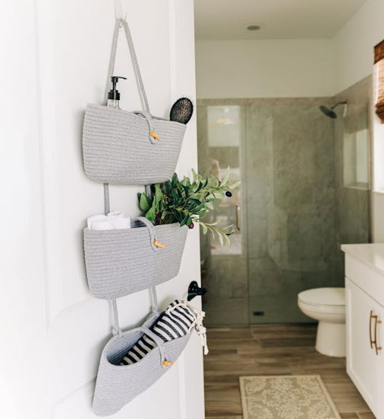 OrganiHaus Grey Wall Hanging Storage Basket