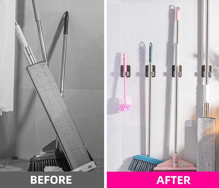 DOMAXCAI Wall-Mounted Broom Holders (4-Pack)