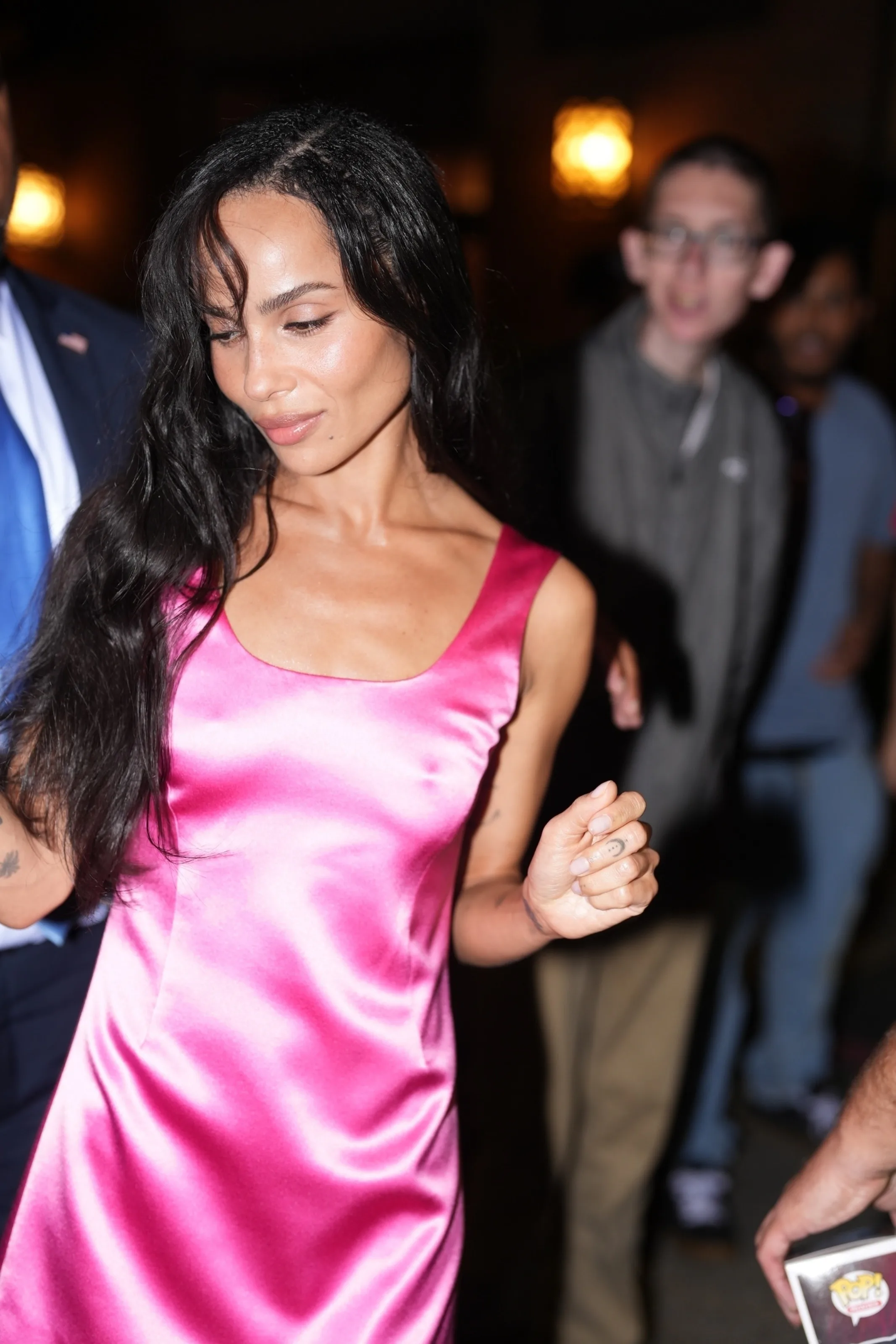 zoe kravitz after party dress Zo Kravitz Wears White Open Back Gown at Oscars 2022 After-Party