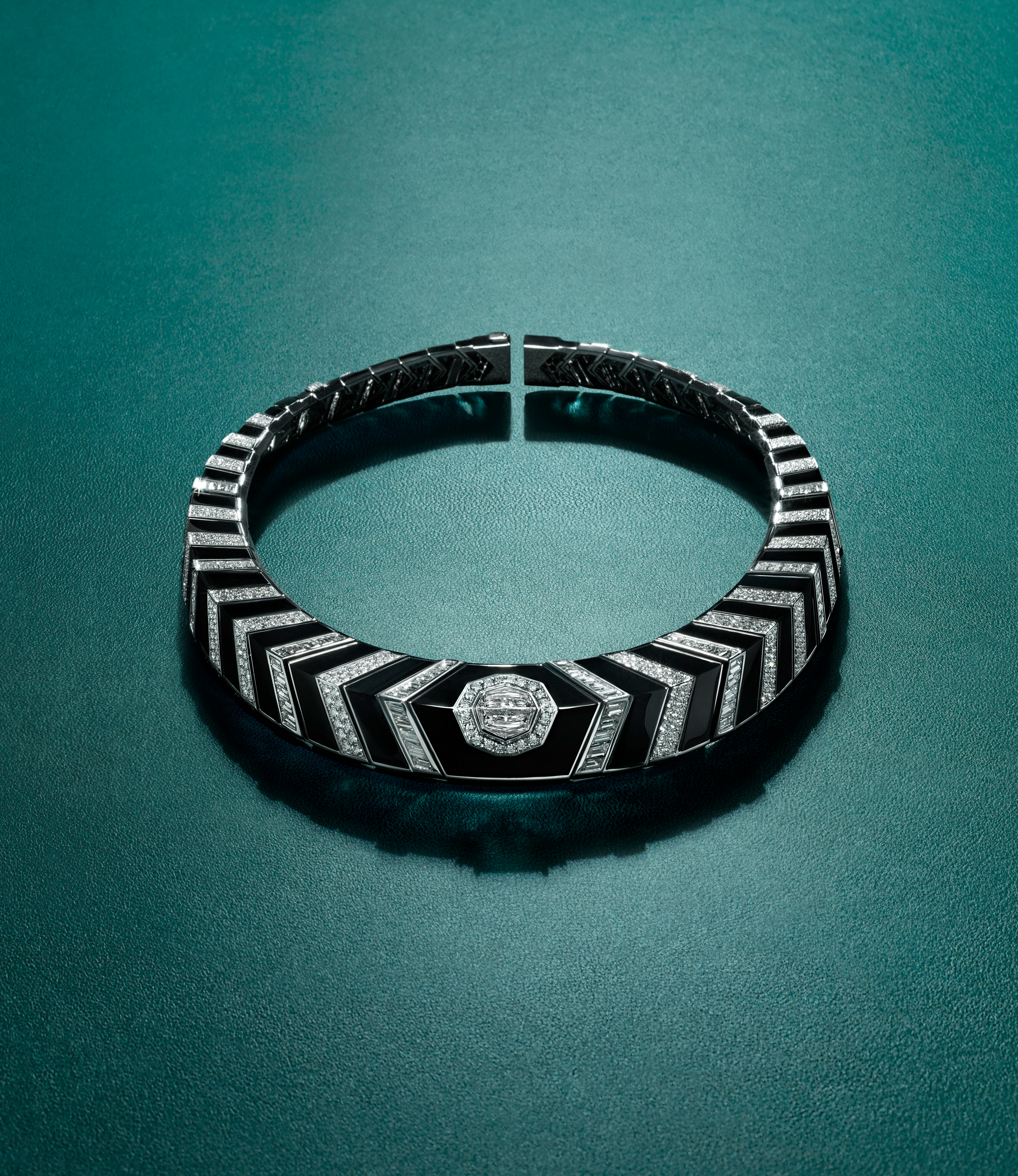 A diamond and onyx collar necklace from Messika