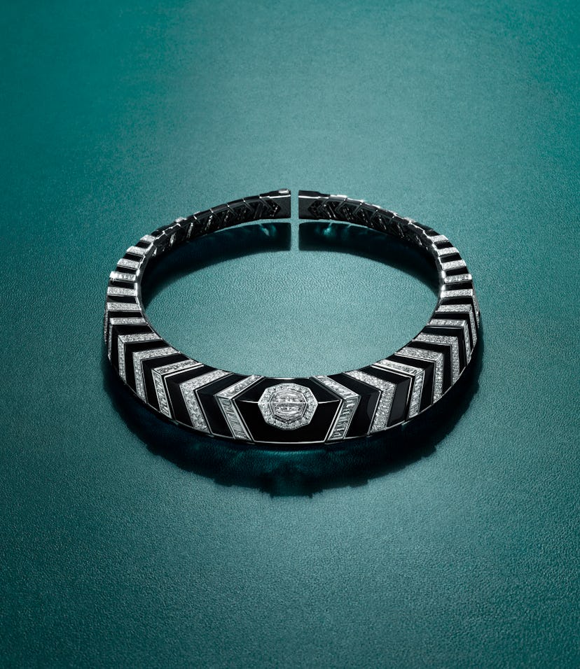 A diamond and onyx collar necklace from Messika