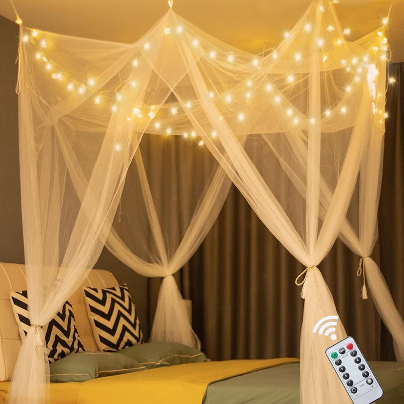 Obrecis Bed Canopy With Lights