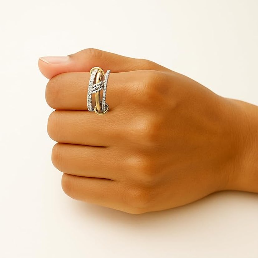 Bopiu Gold Stackable Rings Set