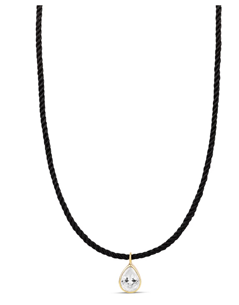 Cord Necklace with Gold Pear