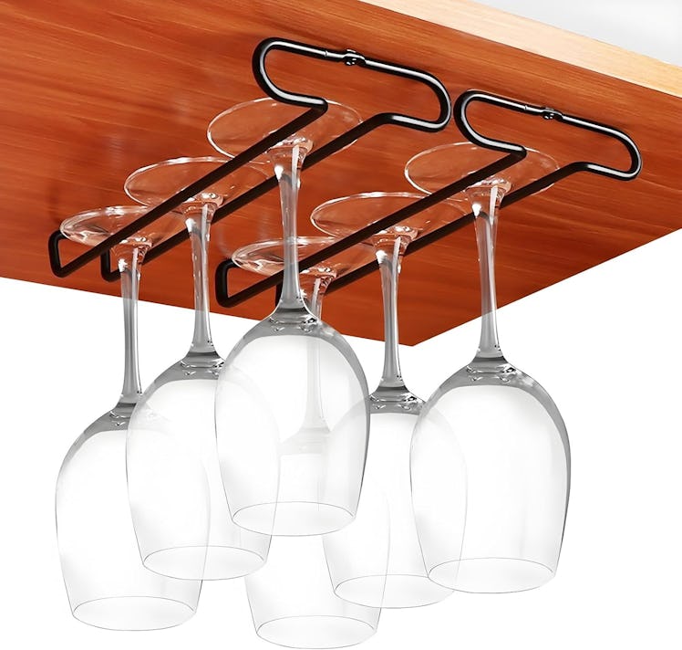 GeLive Under Cabinet Wine Glass Racks (2-Pack)