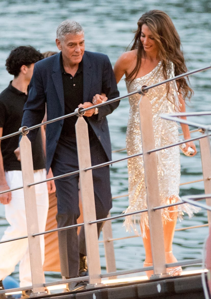Amal and George Clooney in Venice, July 30, 2025.
