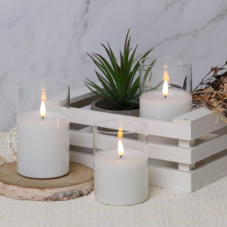 Eywamage Flameless Candles with Remote Timer (3-Pack)