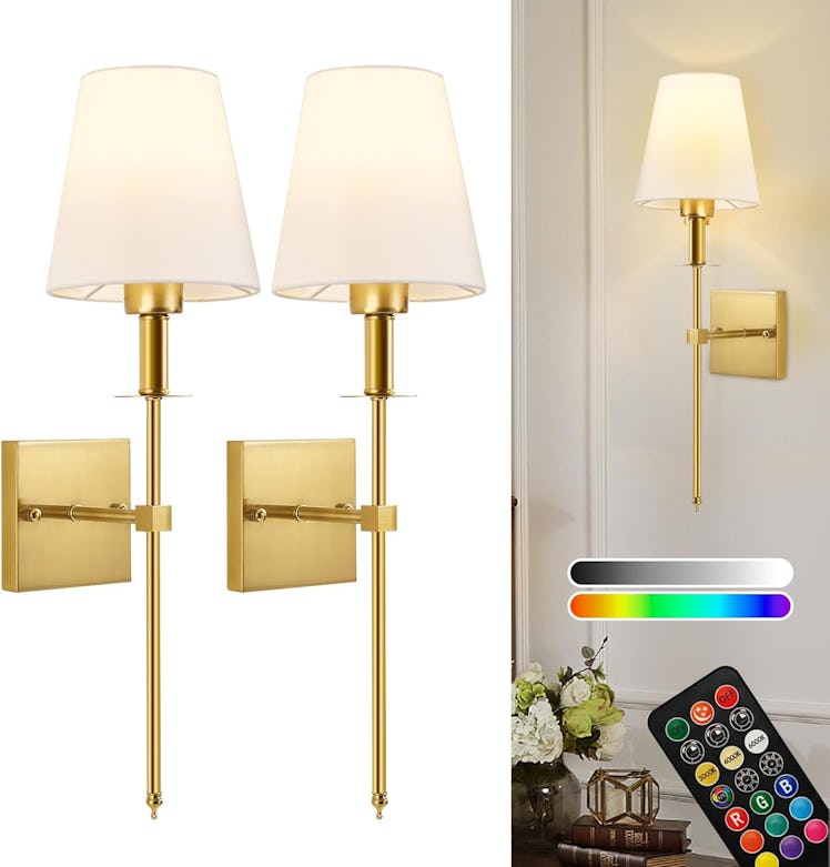 KARTOOSH Battery Operated Wall Sconces (Set Of 2)