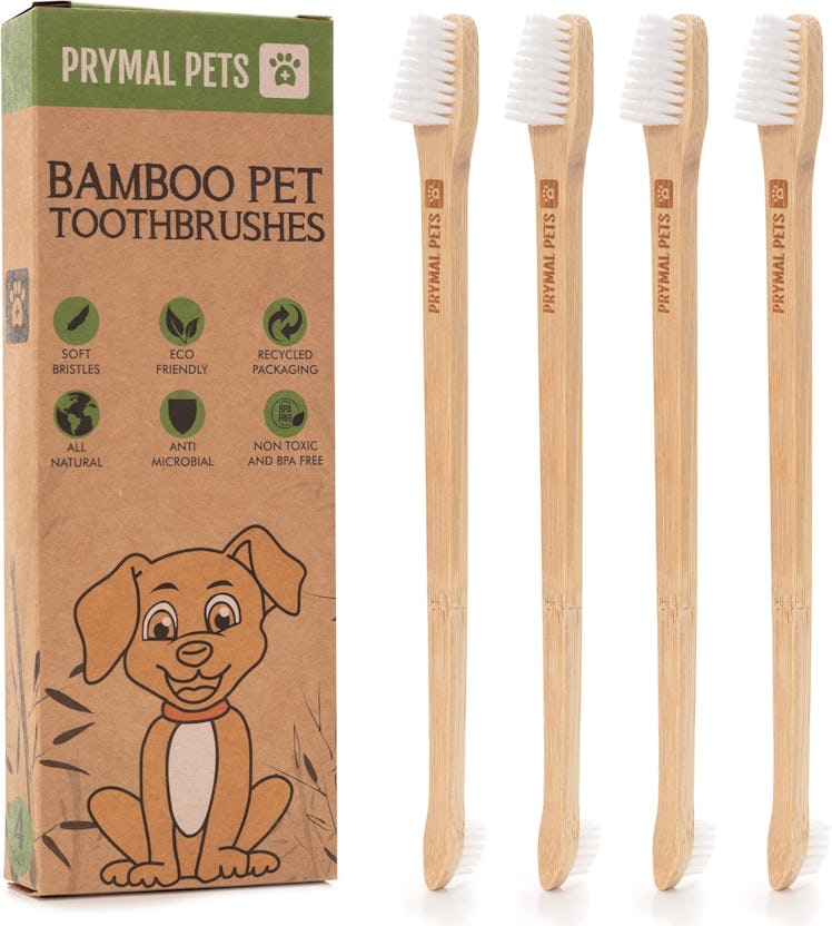 Prymal Pets Dual-Sided Pet Toothbrushes (4-Pack)