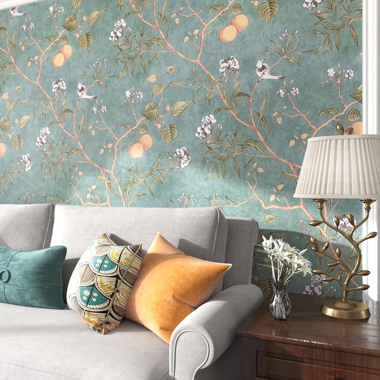 Laatse Peel and Stick Floral Bird Wallpaper