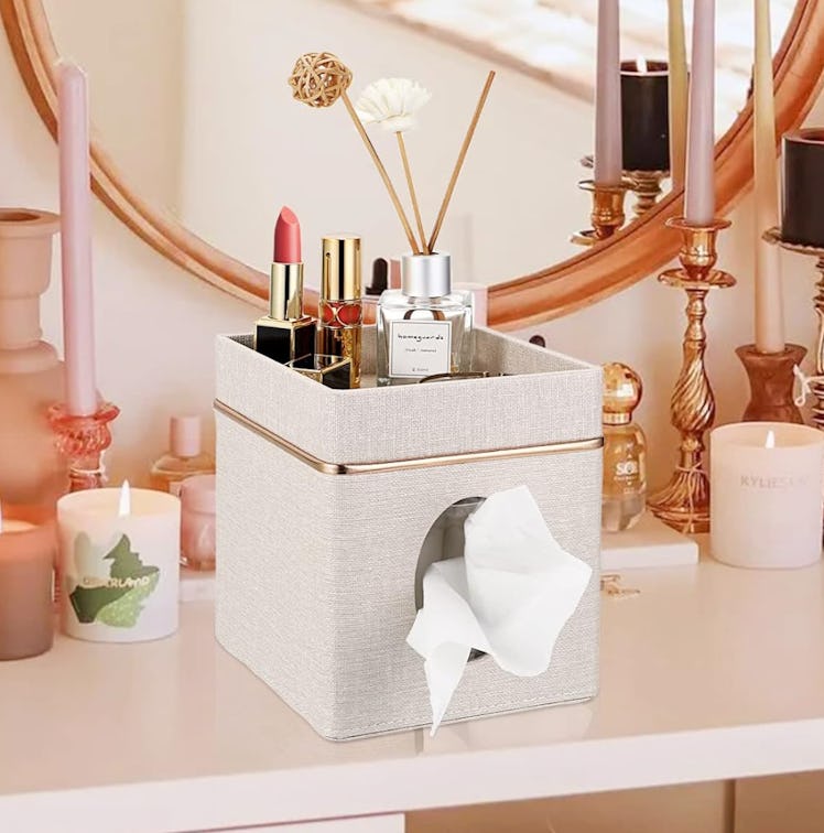 Sumnacon Cube Tissue Box Holder with Tray
