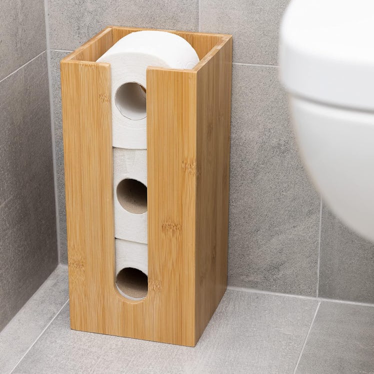 Navaris Bamboo Toilet Paper Storage 
