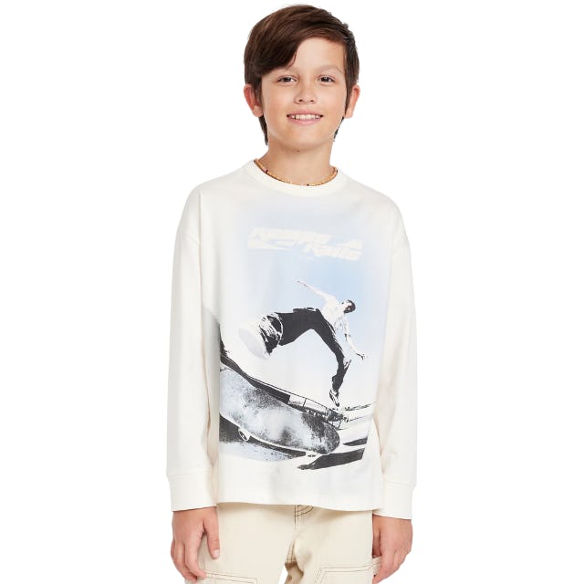 Oversized Long-Sleeve Graphic T-Shirt for Boys