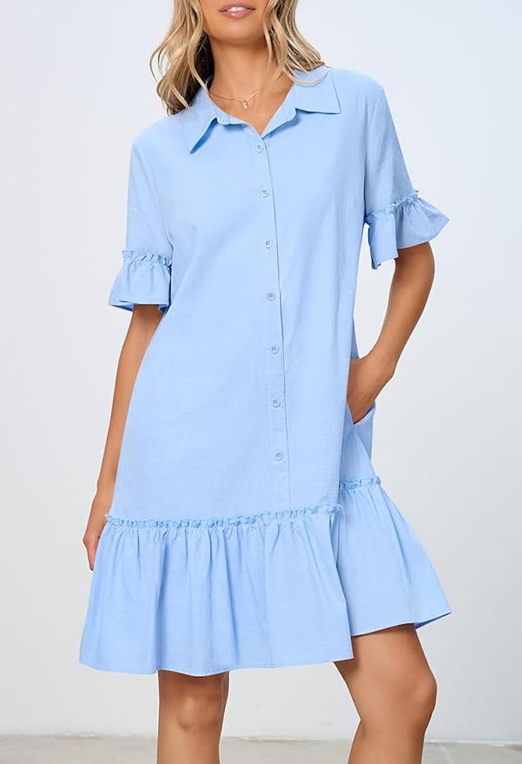 MEROKEETY Shift Mini Dress