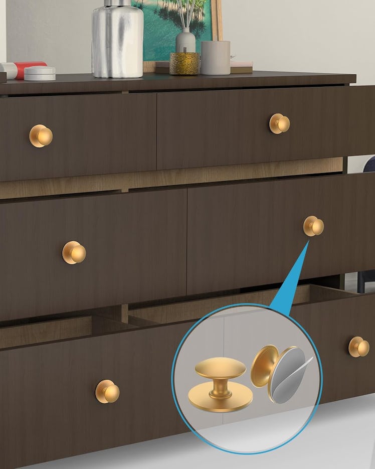 MeBantoo Gold Self-Adhesive Cabinet Knobs (5-Pack)