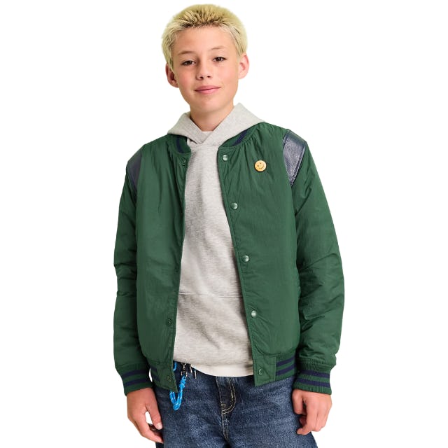 Water-Resistant Vintage-Style Bomber Jacket for Boys