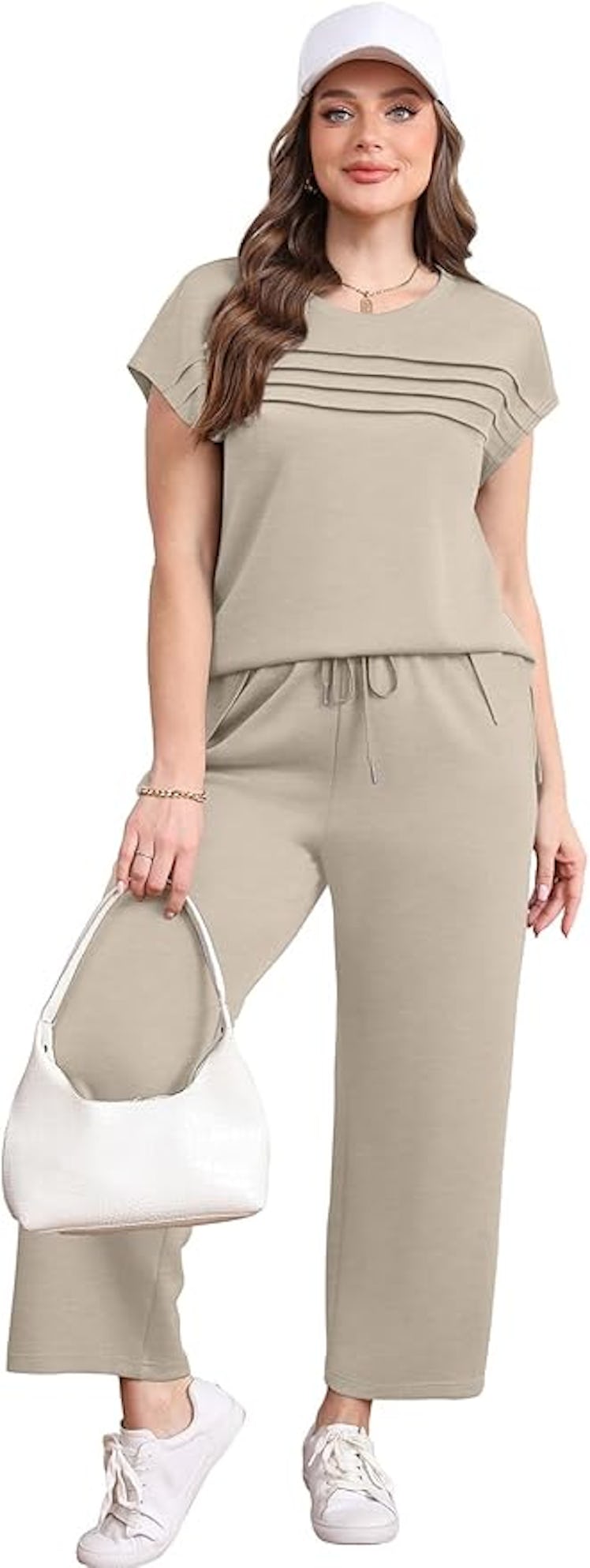 WIHOLL Cap Sleeve Lounge Set (2 Pieces)