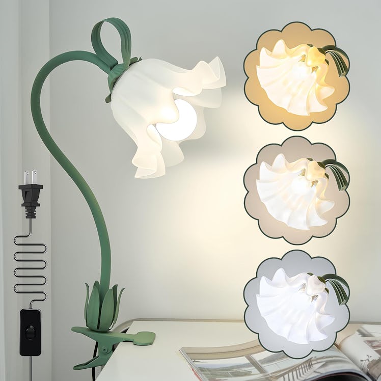 DSYHYL Clip-On Flower Desk Lamp