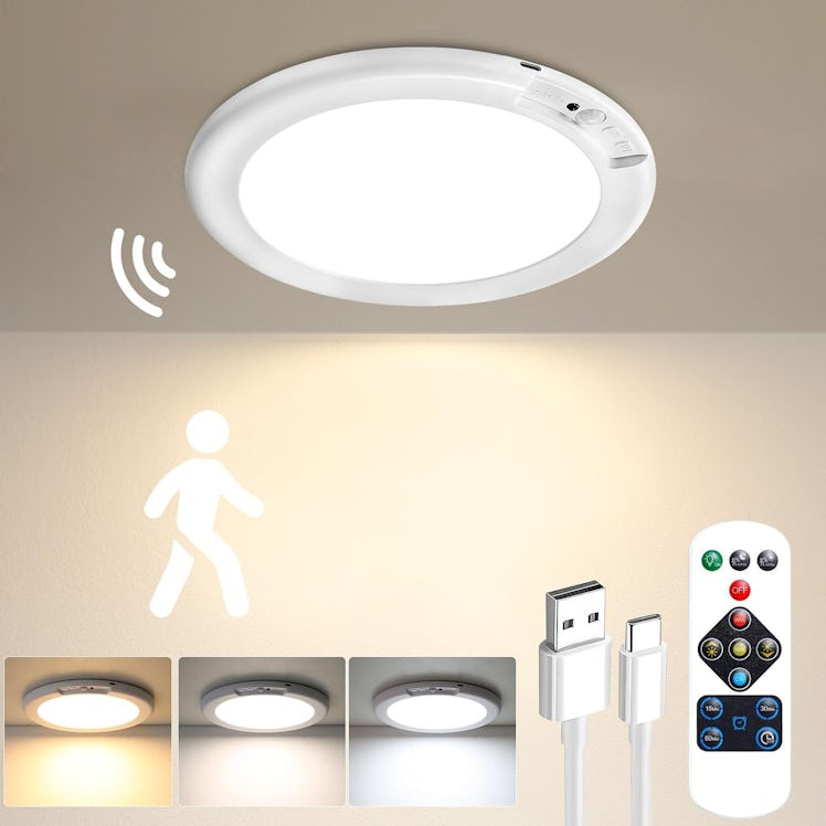 Gotopceed Motion-Sensor Ceiling Light & Remote