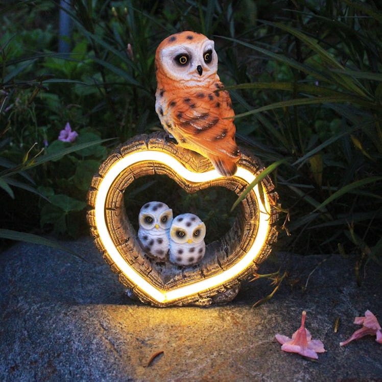 xxoasis Solar Owl Garden Statue