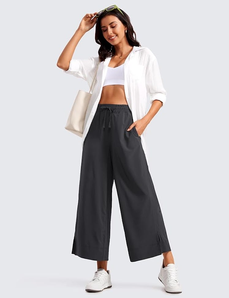 CRZ YOGA Wide-Leg Cropped Pants