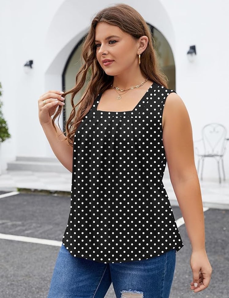 KTILG Pleated Tunic Tank Top