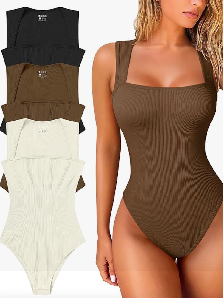 OQQ Square-Neck Bodysuit (3-Pack)