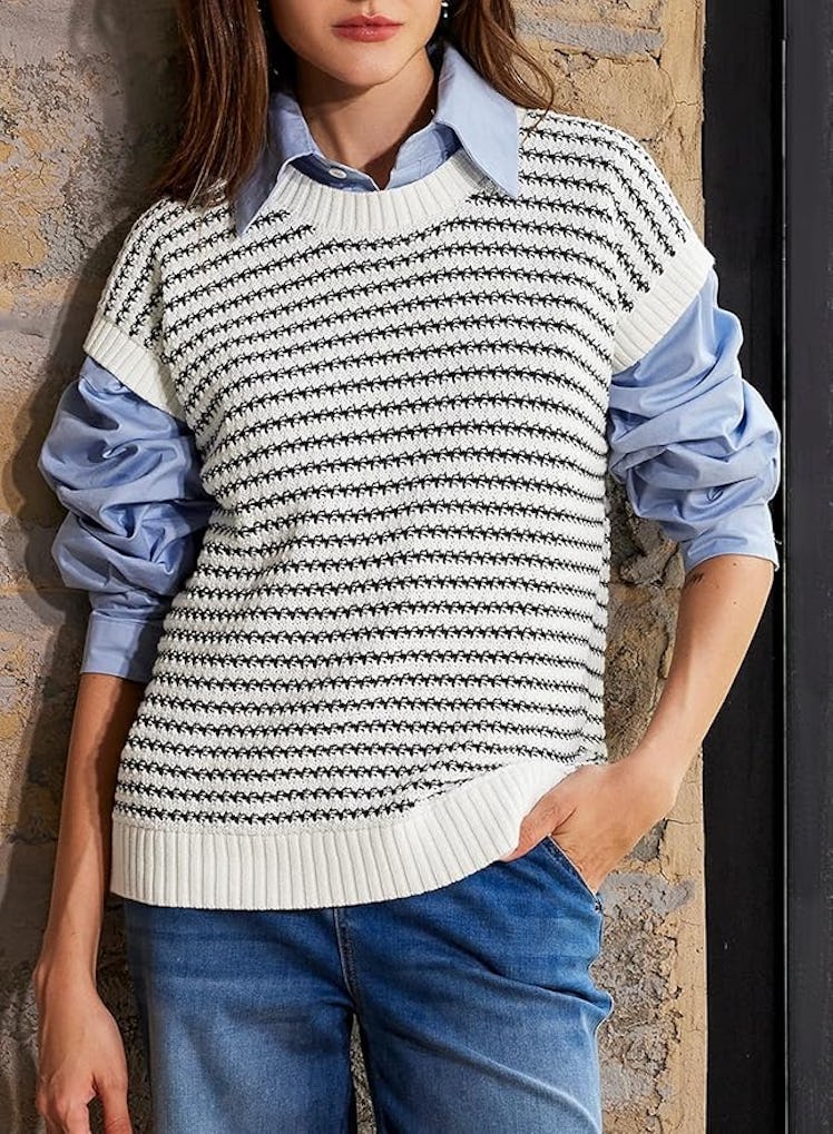 EVALESS Striped Pullover
