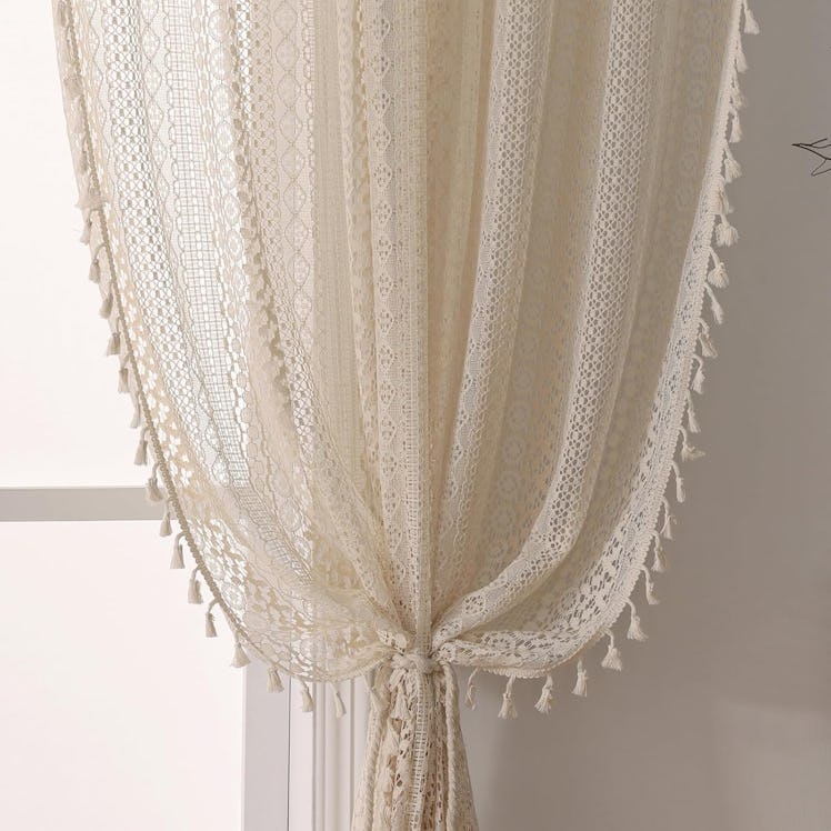 WAZZIO Tassel Sheer Curtains 
