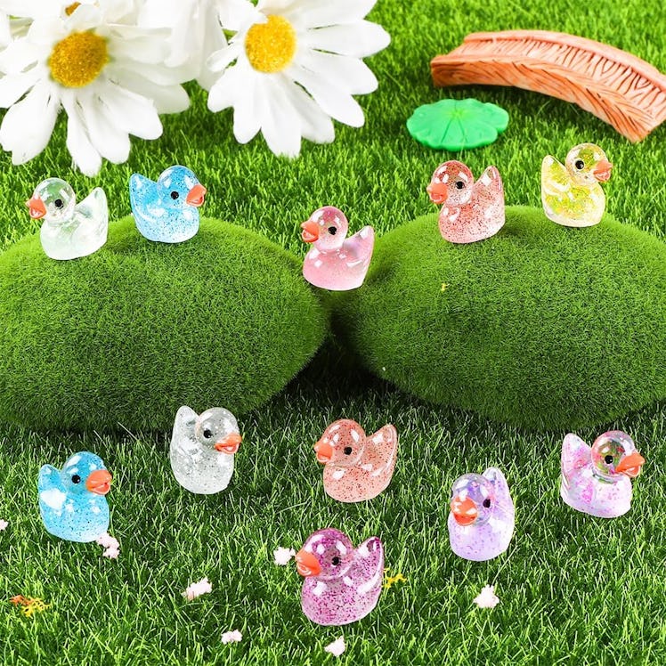 DULEFUN Mini Glitter Ducks (100 Pieces)