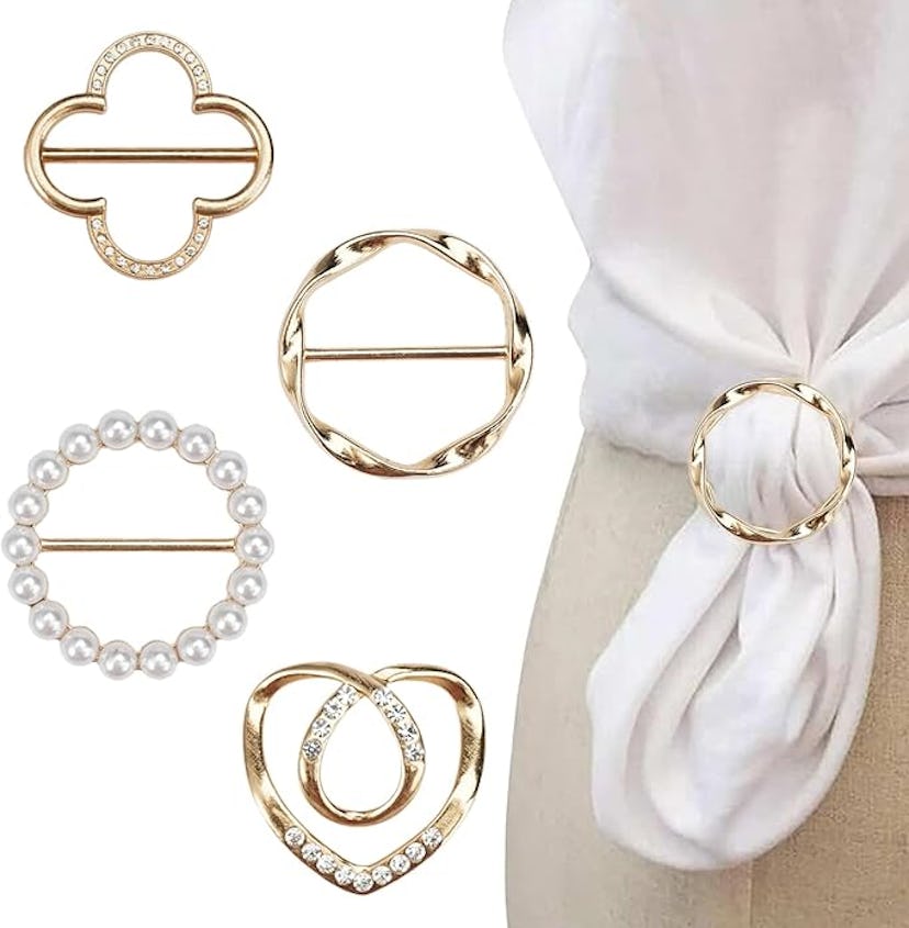 TWSURE Scarf Ring Clip (Set of 4) 