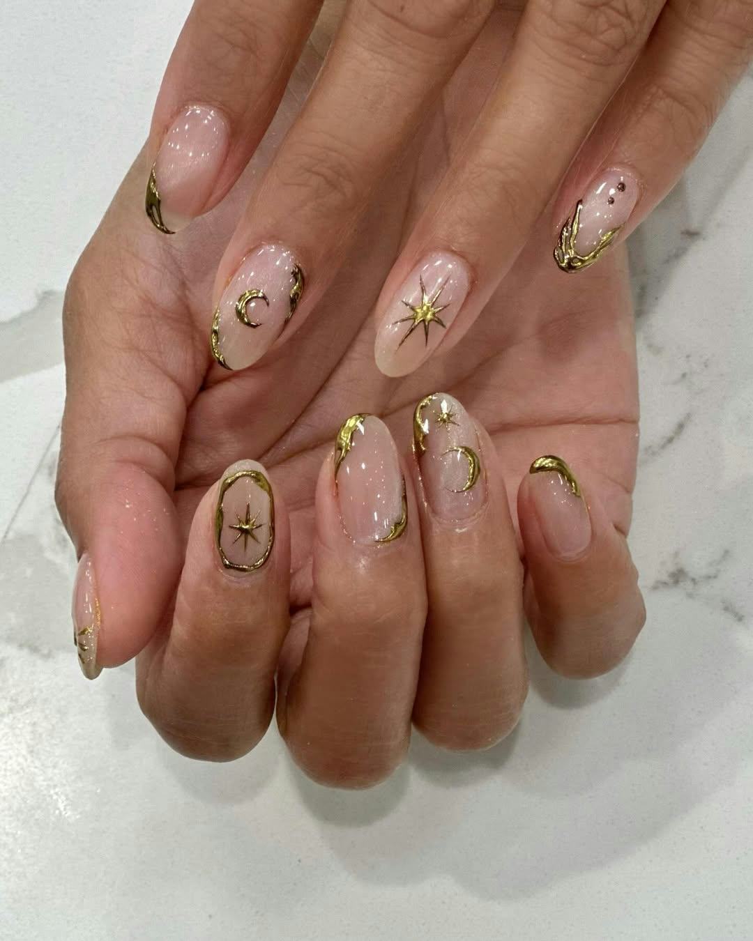 Brown Matte Nails with Negative Space