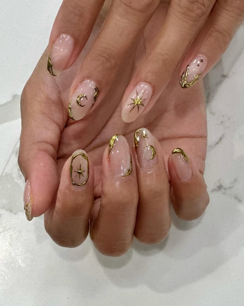 Brown Matte Nails with Negative Space