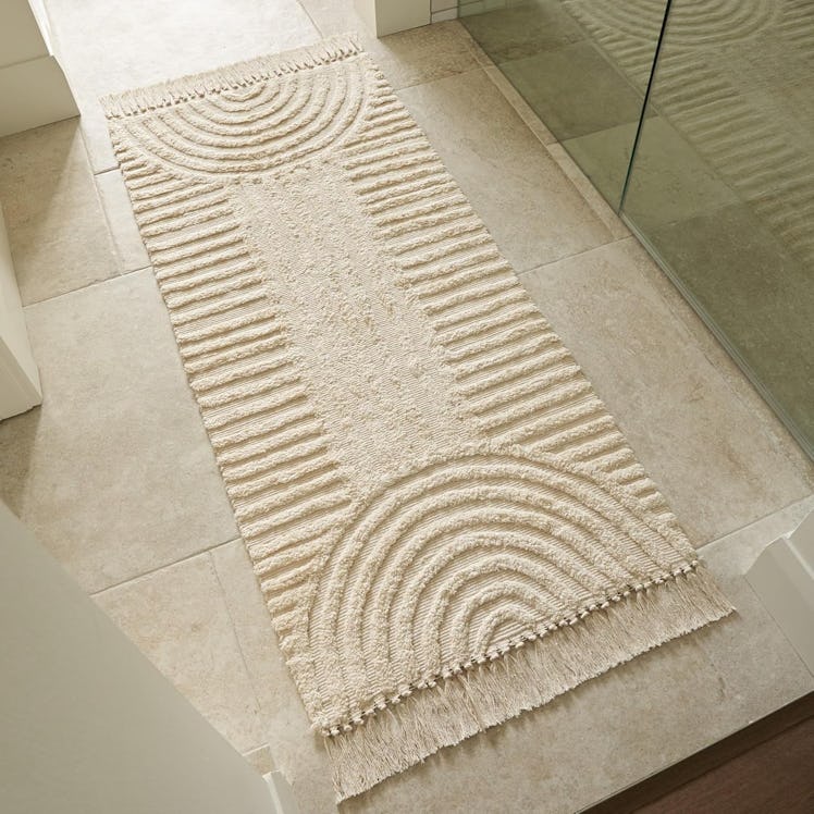 KIBAGA Fringed Bathroom Rug