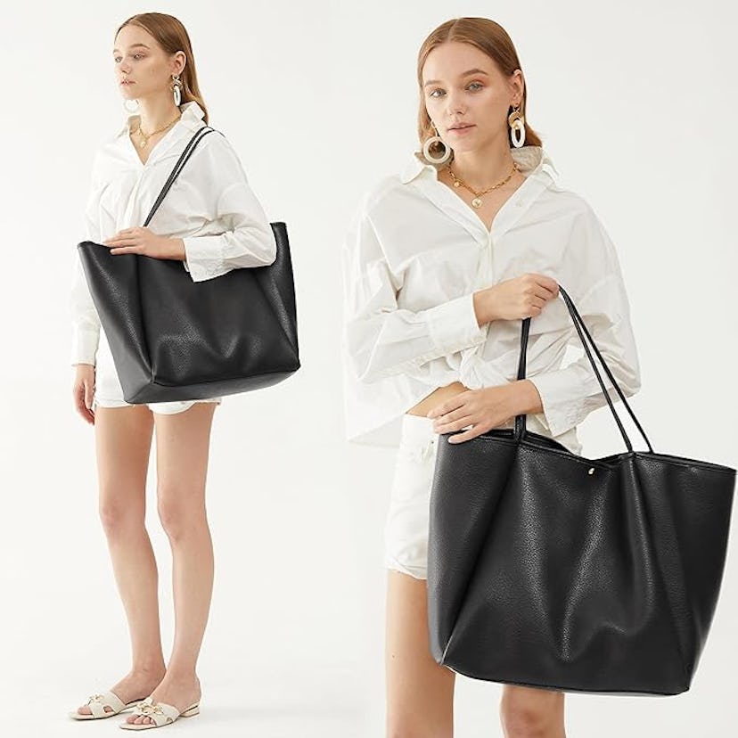 HOXIS Oversized Faux Leather Tote