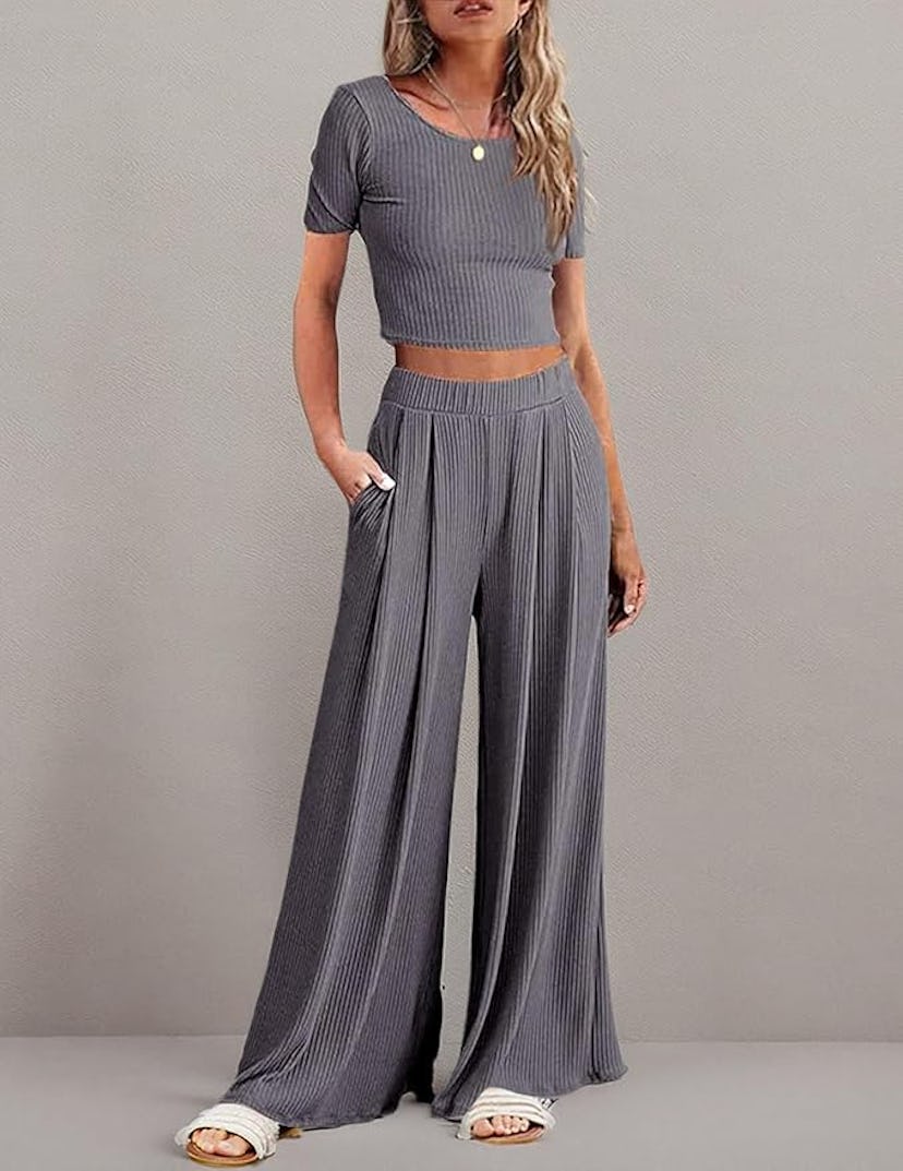 Ekouaer Ribbed Lounge Set